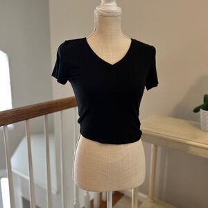 Classic Black V-Neck Women's Top